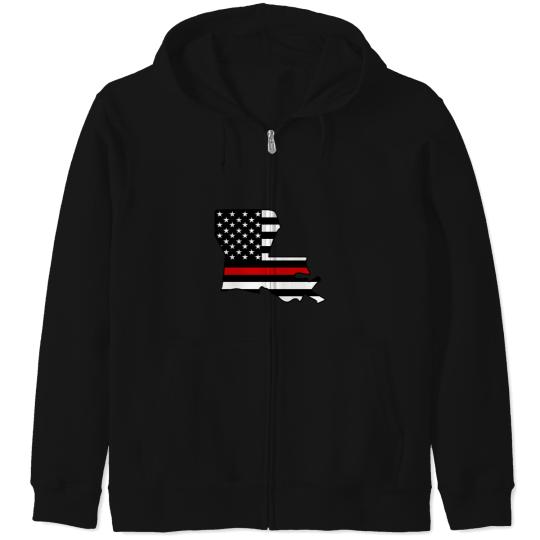 Discover Louisiana Thin Red Line Zip Hoodies