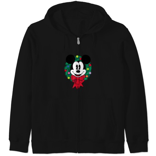 Discover Essentials Men's  Mouse Festive Holiday Christmas Wreath , Blue, Small Zip Hoodies