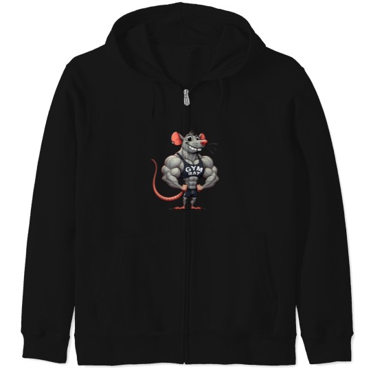 Discover Funny-Muscular-Gym-Rat T-Shirt Zip Hoodies