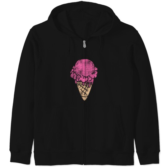Discover Ice-Cream-Strawberry-Gift-T-Shirt Zip Hoodies