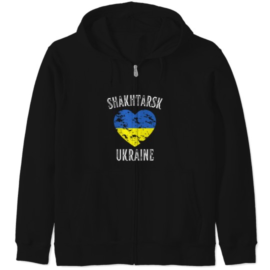 Discover Ukraine Flag Heart Shakhtarsk City Zip Hoodies