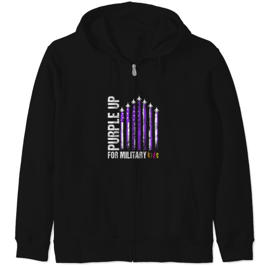 Discover purple up for military purple up child flag boy Zip Hoodies