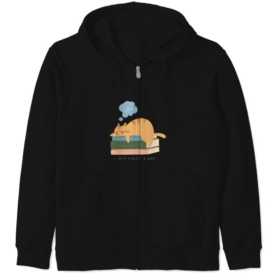 Discover But first a nap Zip Hoodies
