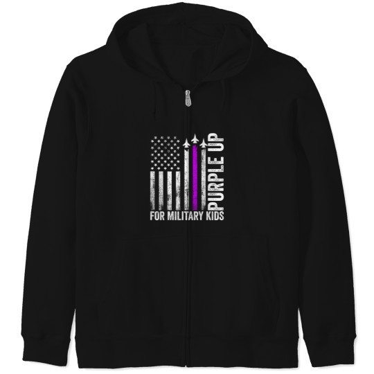 Discover purple up for military military child month ua flag Zip Hoodies