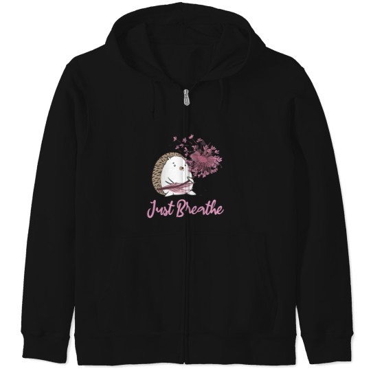 Discover Just Breathe Dandelion Wildflower Botanical Nature Flower Zip Hoodies