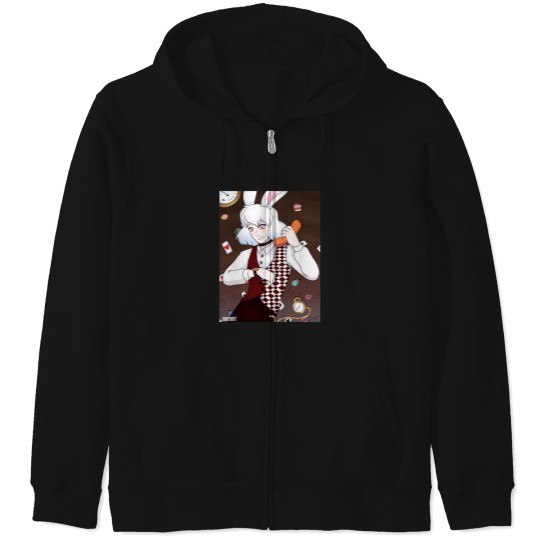Discover White Rabbit in a Rush Zip Hoodies