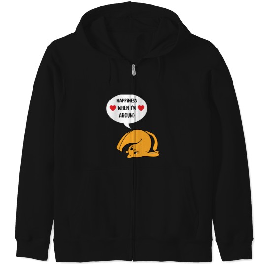 Discover Happiness-Is-A-Day-Spent-Hiking-With-My-Cat-Happiness-when-Im-aroundfunny-cat Zip Hoodies