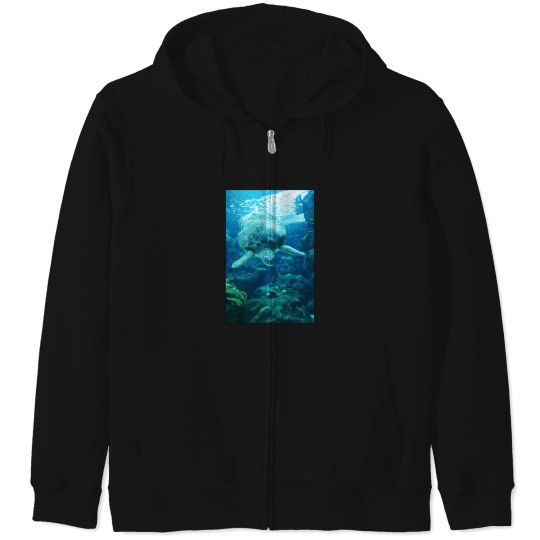 Discover Descending Sea Turtle Sticker 2442 Zip Hoodies