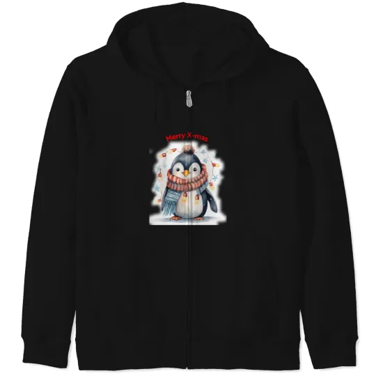 Discover Xmas Penguin In Christmas Lights Funny Penguin Cute Penguin Xmas Wish Active T Tee Zip Hoodies