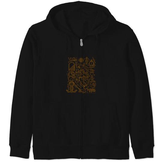 Discover Harry-Potter-Deathly-Hallows-2-Icon-Collage-Poster-Long-Sleeve-T-Shirt Zip Hoodies