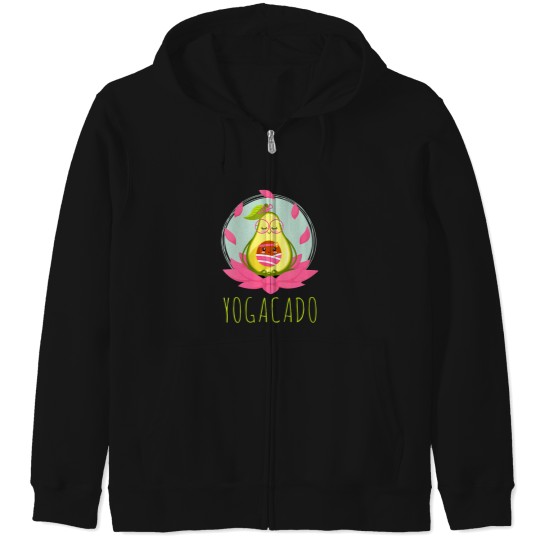 Discover Womens Vegetarian Vegan Funny Yoga Avocado Tshirt Funny Yogacado Zip Hoodies