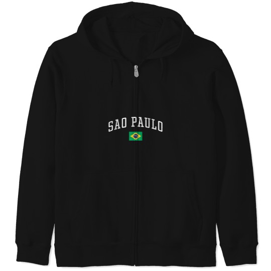 Discover Sao Paulo Brasil Country Flag Vacation Zip Hoodies