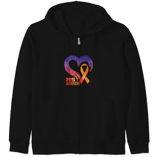 Discover Ms-Warrior-Heart-Multiple-Sclerosis-Awareness-Month-T-Shirt Zip Hoodies