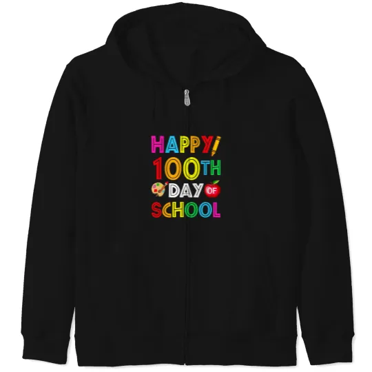 Discover 100th Day of School Teachers Kids Child Happy 100 Days 3 Zip Hoodies