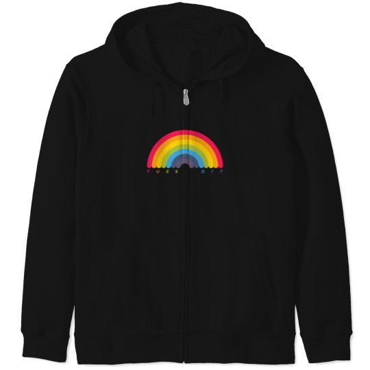 Discover Rude Rainbow Baseball Â¾ Sleeve T Tee Zip Hoodies