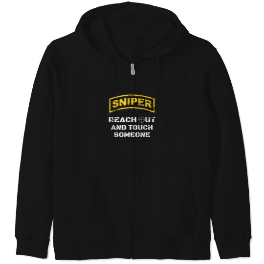 Discover Sniper-Reach-Out-Competitive-Shooting-Range-Military-Veteran-T-Shirt Zip Hoodies