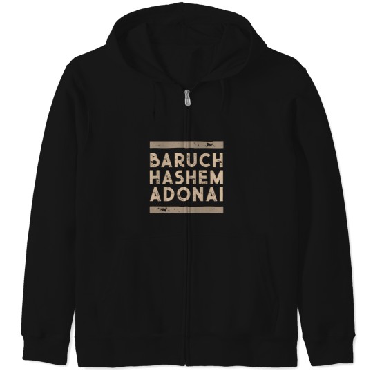 Discover Baruch Hashem Adonai - Hebrew Messianic Christian Gift Zip Hoodies