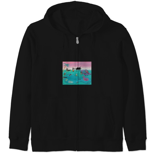 Discover Opossum Pool Party Possum Painting Active T-Shirt Casey Bones and the Heroes in a Brass Shell Band Zip Hoodies
