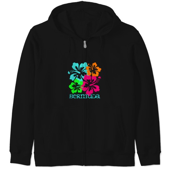 Discover Bermuda Island Beach Tropical Hibiscus Travel Surf Vacay Zip Hoodies