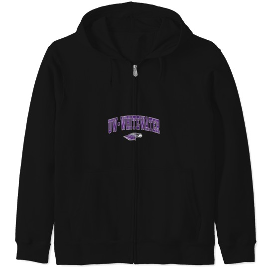 Discover Wisconsin Whitewater Warhawks Arch Over Logo Zip Hoodies