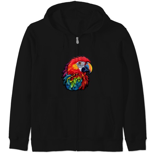 Discover Parrot embroidery Zip Hoodies