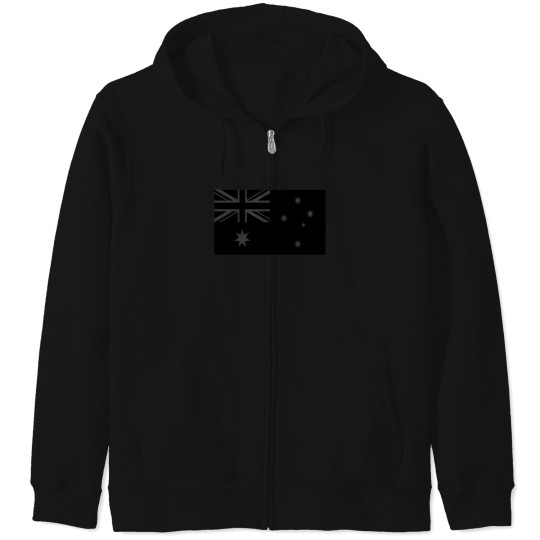 Discover Australia Blackoutstealth Flag Zip Hoodies