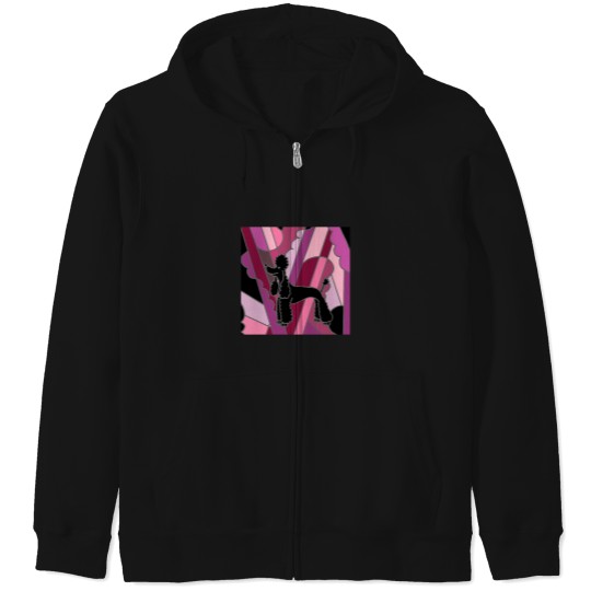Discover Cool-Funky-Black-Poodle-Abstract-Art T-Shirt Zip Hoodies