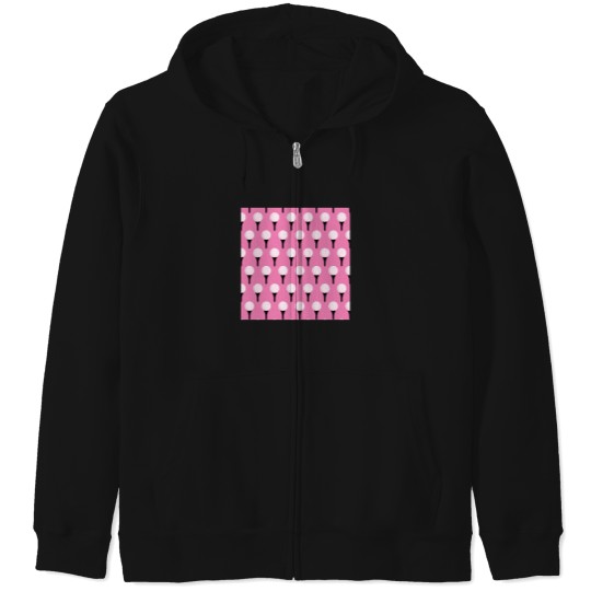Discover Golf-Ball-And-Tee-Pattern-(Pink) T-Shirt Zip Hoodies