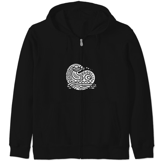 Discover 640 Pacific Northwest Sea Otter  Curled Form With Flowing Patterns Active T-Shirt Zip Hoodies