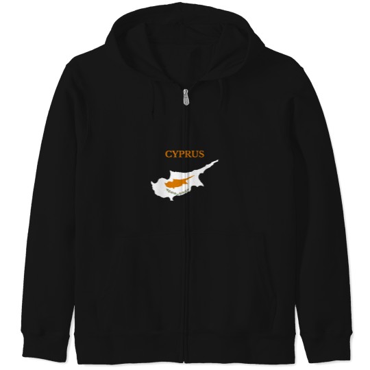 Discover Cyprus-Map-Flag T-Shirt Zip Hoodies