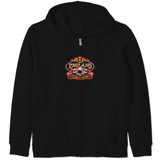 Discover England-'The-Home-Of-Football'-T-Shirt-Art Zip Hoodies