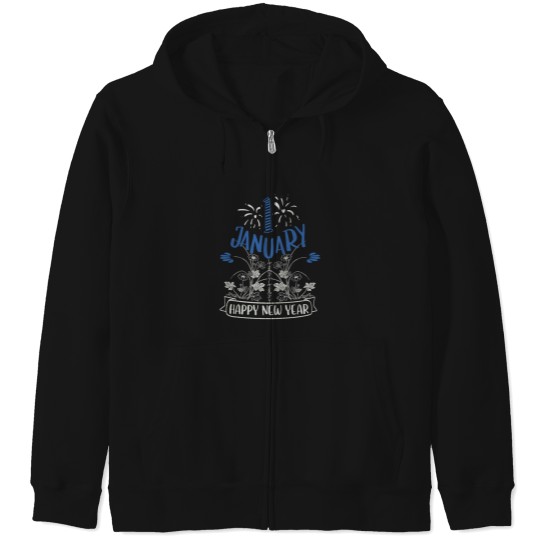 Discover 1 January Happy New Year Zip Hoodies