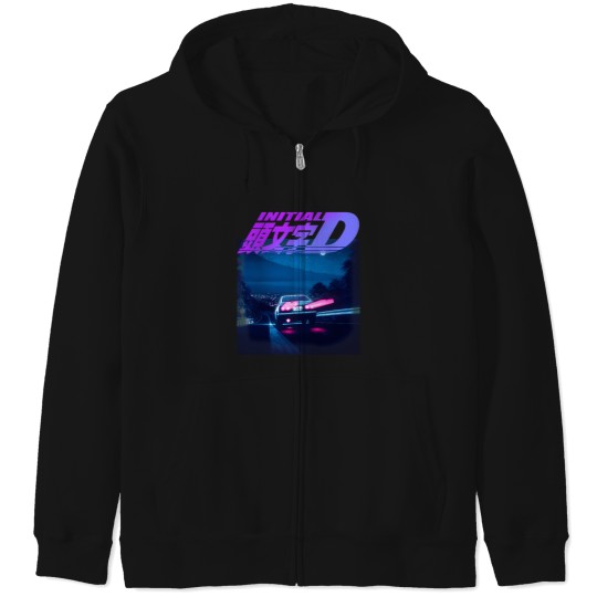 Discover Initial D Neon Ae86 Say No to Sports Zip Hoodies