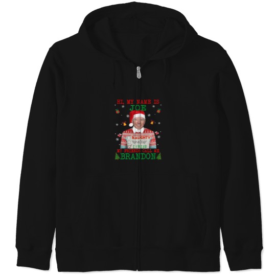 Discover Funny Hi My Name Is Joe My Friends Call Me Brandon Zip Hoodies