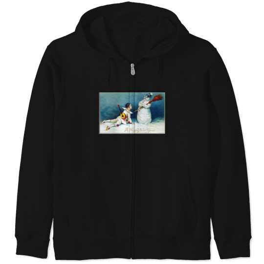 Discover Vintage New Year's Day Boy And Snow Zip Hoodies