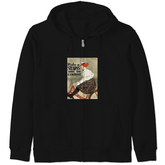 Discover Ride a STEARNS and be content! Old Bicycle Advert Zip Hoodies