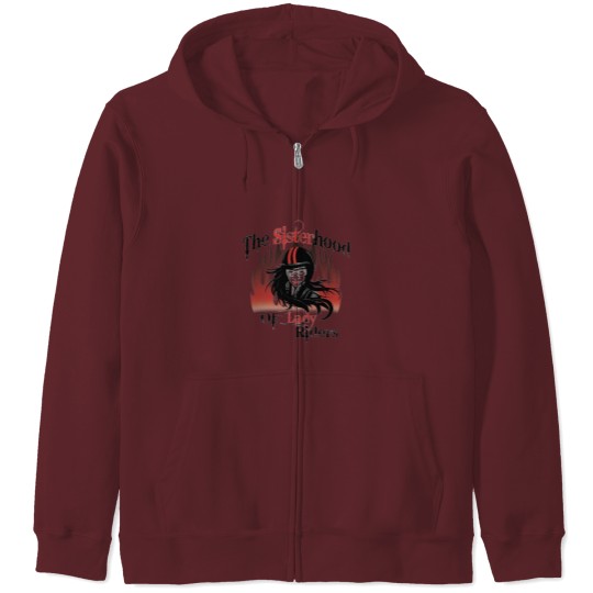 Discover The sisterhood of lady riders.png Zip Hoodies
