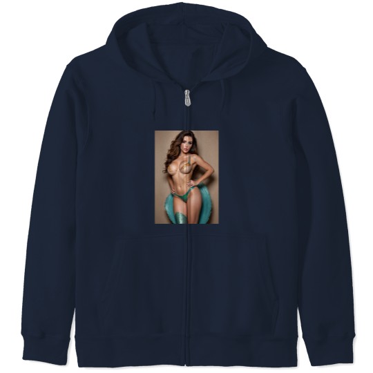 Discover brunettes Mermaid Pin Up Zip Hoodies