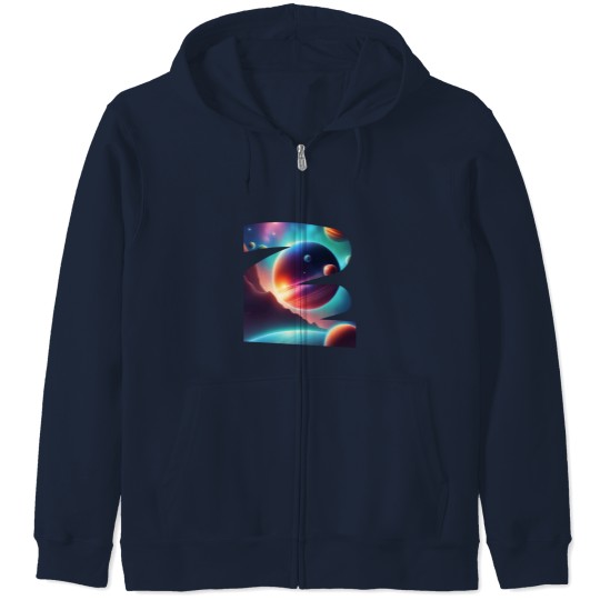 Discover Planets color in spaces Art Print - Galactic Dreams Radiant Planets in the Cosmos Zip Hoodies