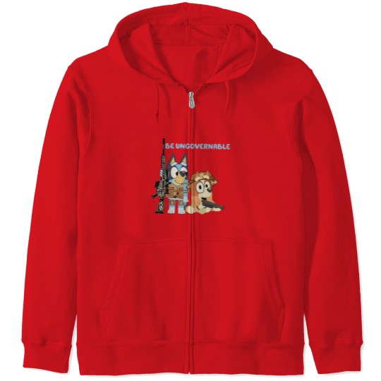 Discover BlueyDad Be Ungovernable Zip Hoodies | BlueyDad And Bingo Family Zip Hoodies
