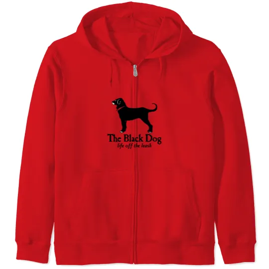 Discover The Black Dog Logo Life Off The Leash Zip Hoodies