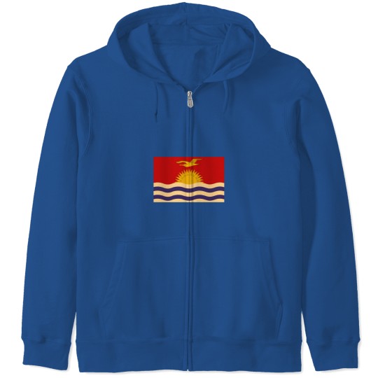 Discover Weathered Kiribati Flag.png Zip Hoodies