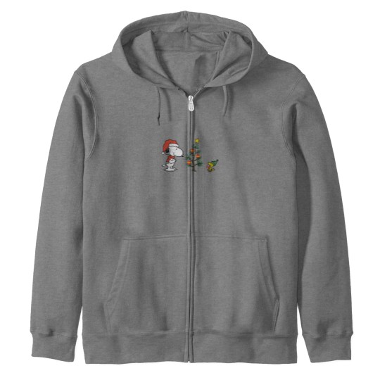 Discover Embroidered Snoopy Winter Dog Zip Hoodies