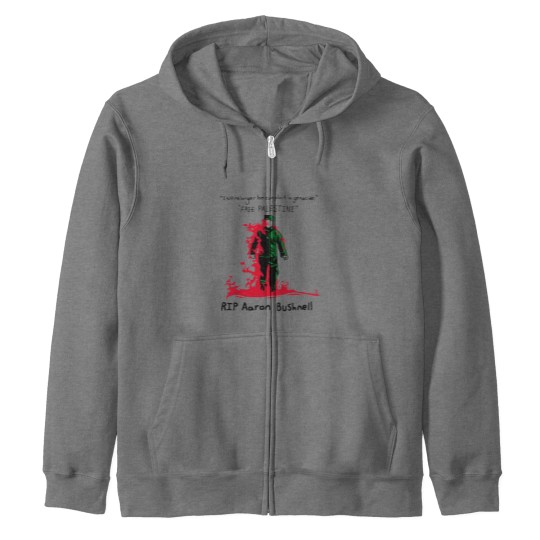 Discover Aaron Bushnell Zip Hoodies, RIP Aaron Bushnell Zip Hoodies
