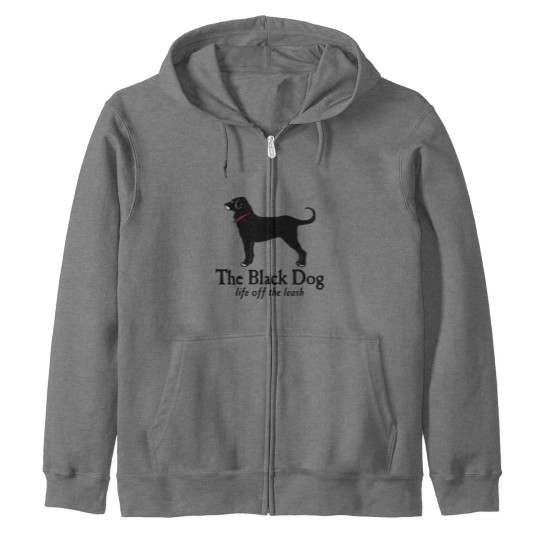 Discover The Black Dog Logo Life Off The Leash Zip Hoodies