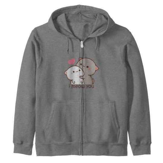 Discover Peach and goma mochi cat Zip Hoodies