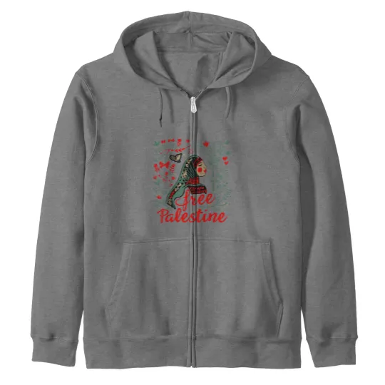 Discover Free Palestine Unisex Zip Hoodies