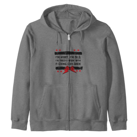 Discover Old Man Punk - Hurt, Old, Tired Zip-Up Hoodies