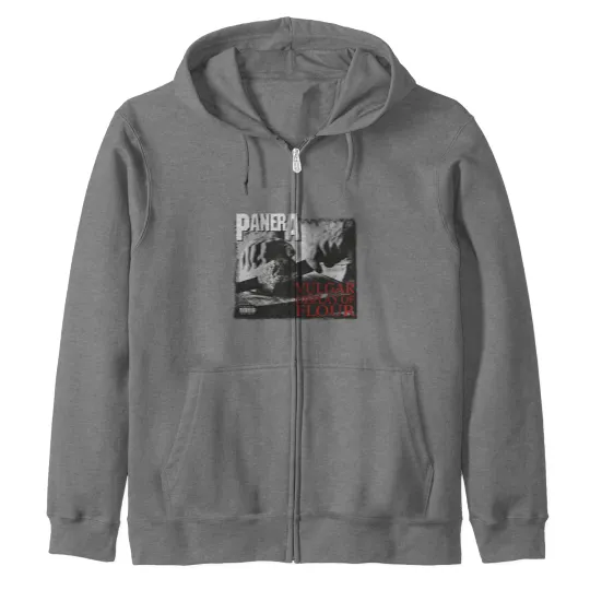 Discover PANERA Vulgar Display Of FLOUR Metal Band Parody Spoof Mayhem Skull Zip Hoodies