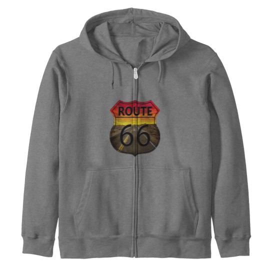 Discover Route 66 Road Zip Hoodies